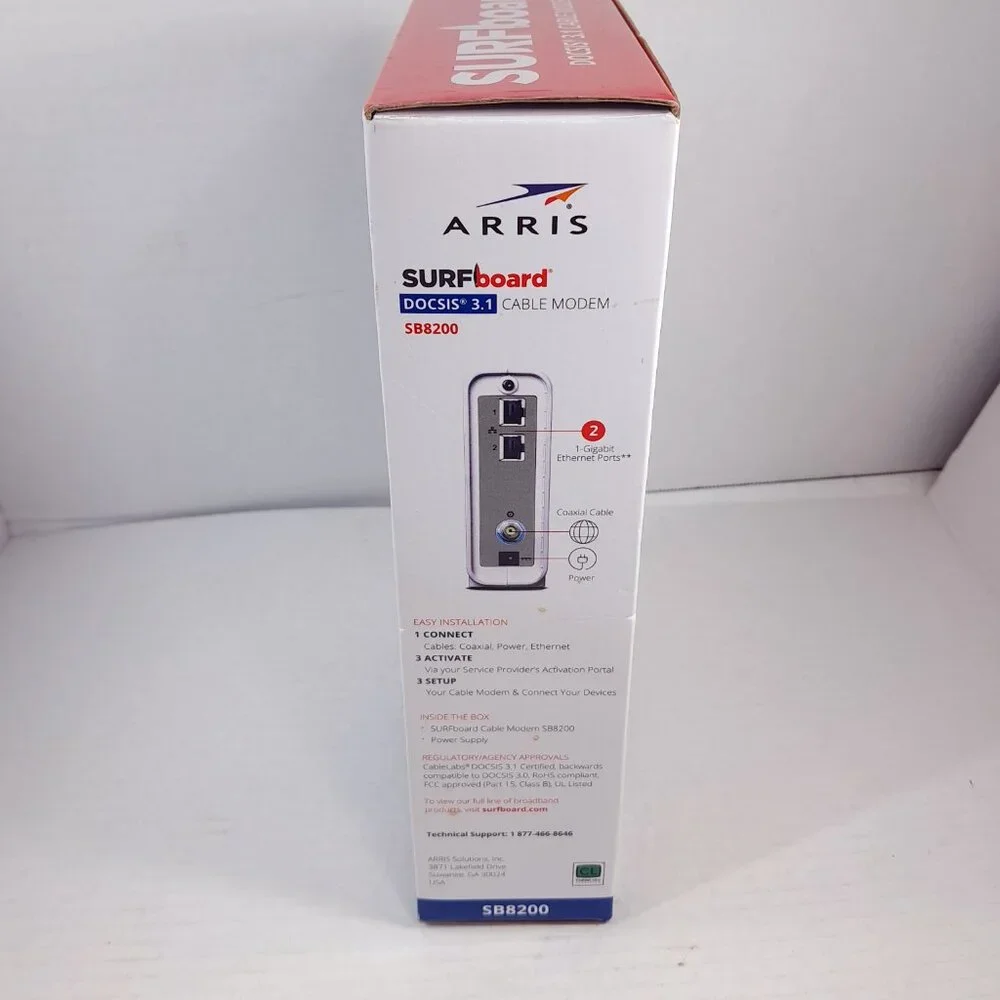NEW ARRIS SURFboard‎ SB8200 DOCSIS 3.1 Multi‑Gig Cable Modem Cox Spectrum